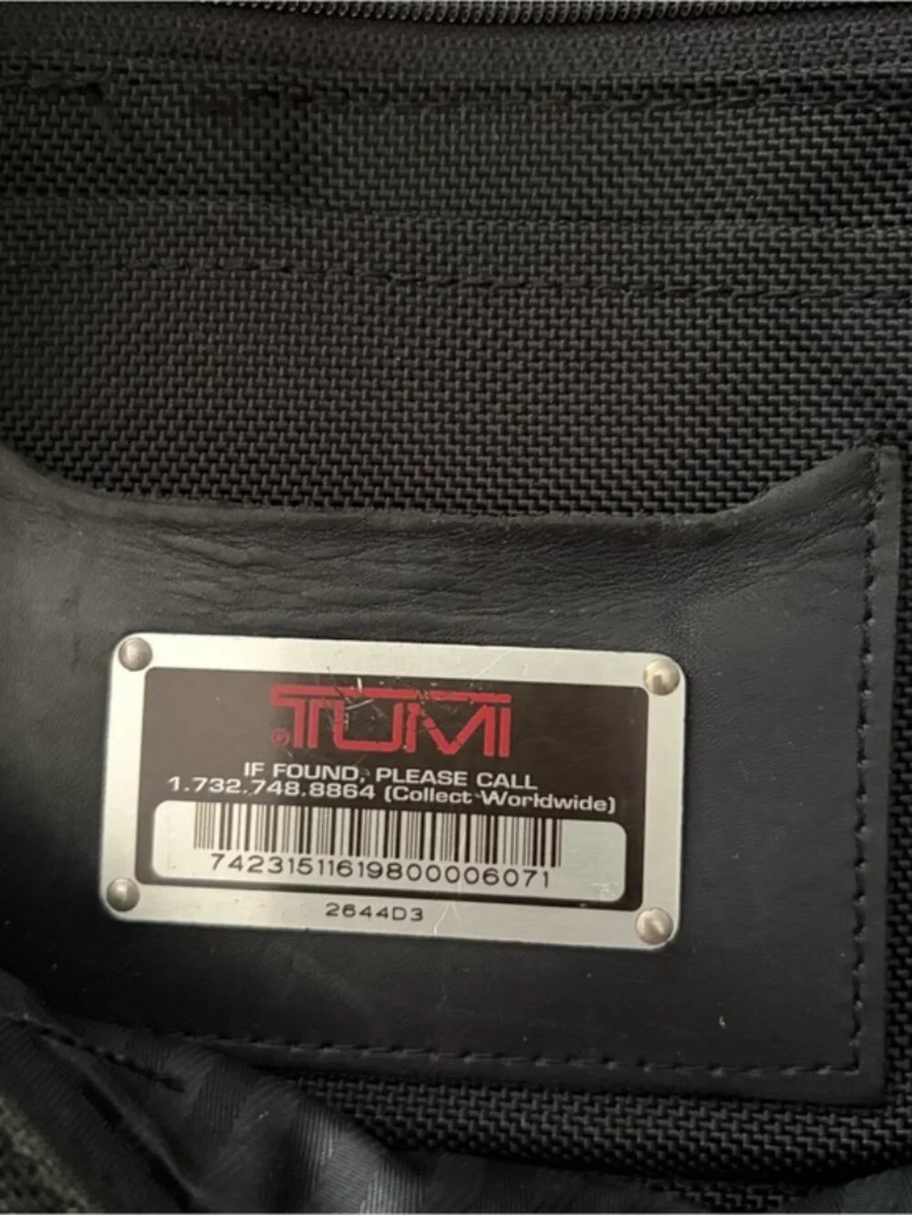 Tumi Backpack Alpha Black Laptop Backpack (Model 2644D3) Older Version
